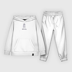 Костюм хлопковый детский Уэнсдей и вещь скетч, цвет: белый