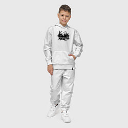 Костюм хлопковый детский Мурманск порт с кранами, цвет: белый — фото 2