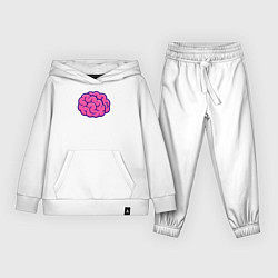 Костюм хлопковый детский Розовый мозг, цвет: белый
