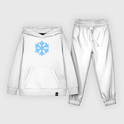 Костюм хлопковый детский Снежинка голубая, цвет: белый