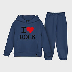 Детский костюм оверсайз I love Rock, цвет: тёмно-синий