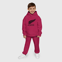 Детский костюм оверсайз New Zeland: All blacks, цвет: маджента — фото 2