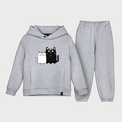 Детский костюм оверсайз Удивленные коты, цвет: меланж
