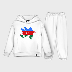 Детский костюм оверсайз Azerbaijan map, цвет: белый