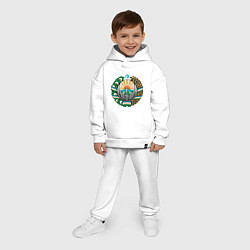 Детский костюм оверсайз Узбекистан герб, цвет: белый — фото 2