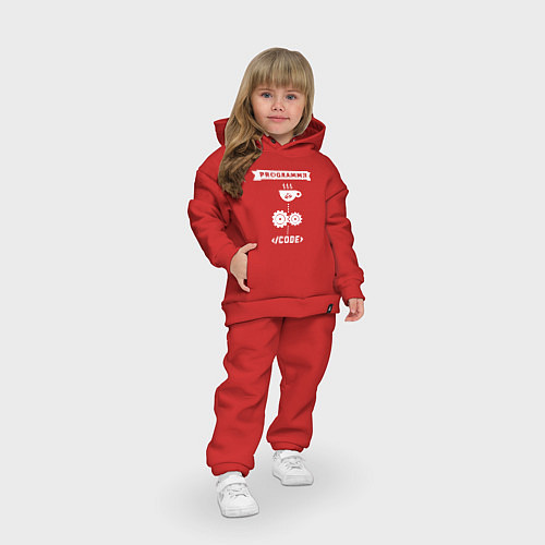 Детский костюм оверсайз Принцип работы программиста / Красный – фото 3