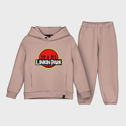 Детский костюм оверсайз Linkin Park: Jurassic Park, цвет: пыльно-розовый