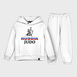 Детский костюм оверсайз Russia judo, цвет: белый