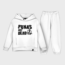 Детский костюм оверсайз Punks not dead, цвет: белый