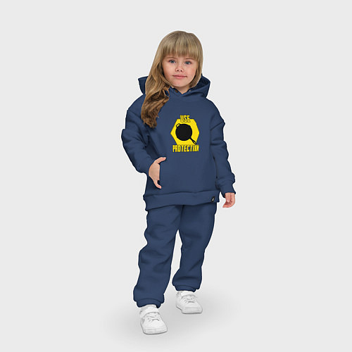 Детский костюм оверсайз Use Protection / Тёмно-синий – фото 3