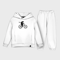 Детский костюм оверсайз Ежик на велосипеде, цвет: белый
