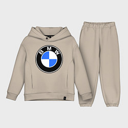 Детский костюм оверсайз Logo BMW, цвет: миндальный