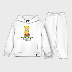 Детский костюм оверсайз Барт на скейте, цвет: белый