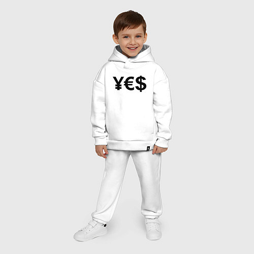 Детский костюм оверсайз YE$ / Белый – фото 4
