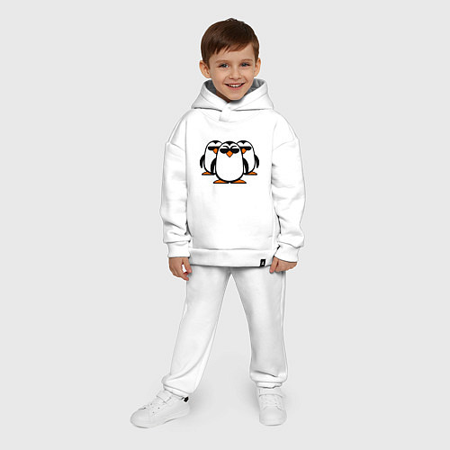 Детский костюм оверсайз Банда пингвинов / Белый – фото 4