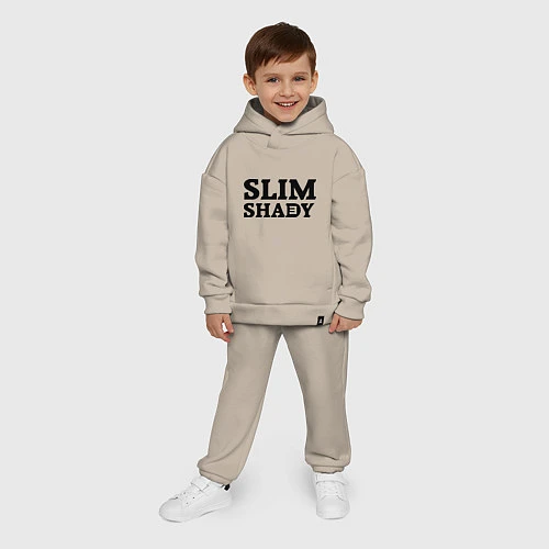 Детский костюм оверсайз Slim Shady: Big E / Миндальный – фото 4