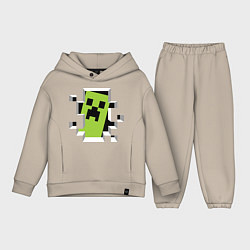 Детский костюм оверсайз Crash Minecraft, цвет: миндальный