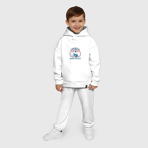 Детский костюм оверсайз Come With Me IY Want To Lift / Белый – фото 4