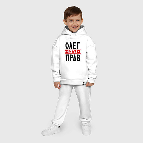 Детский костюм оверсайз Олег всегда прав / Белый – фото 4