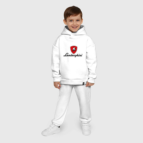 Детский костюм оверсайз Logo lamborghini / Белый – фото 4