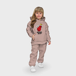 Детский костюм оверсайз Miami Heat-logo, цвет: пыльно-розовый — фото 2