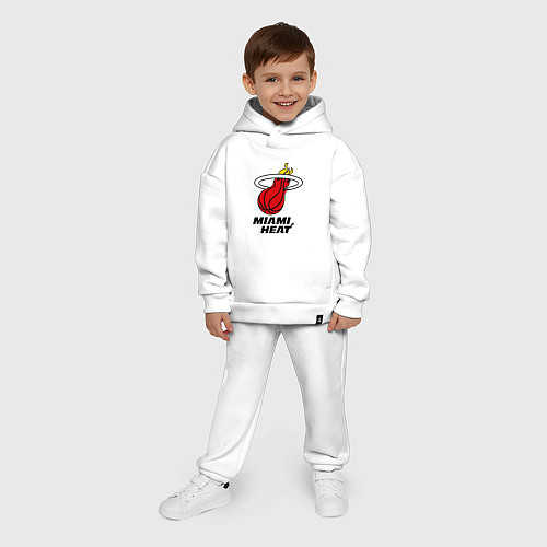 Детский костюм оверсайз Miami Heat-logo / Белый – фото 4