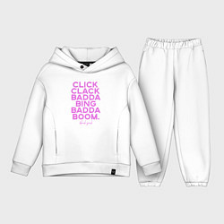Детский костюм оверсайз Click Clack Black Pink, цвет: белый