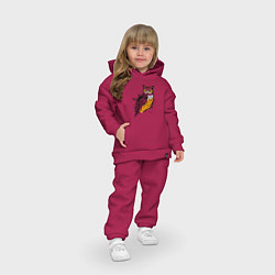 Детский костюм оверсайз Зрячий филин, цвет: маджента — фото 2