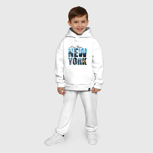 Детский костюм оверсайз White New York / Белый – фото 4