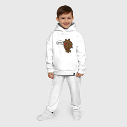 Детский костюм оверсайз Медведь-качок: дрищ, цвет: белый — фото 2