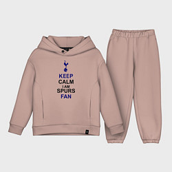 Детский костюм оверсайз Keep Calm & Spurs fan, цвет: пыльно-розовый