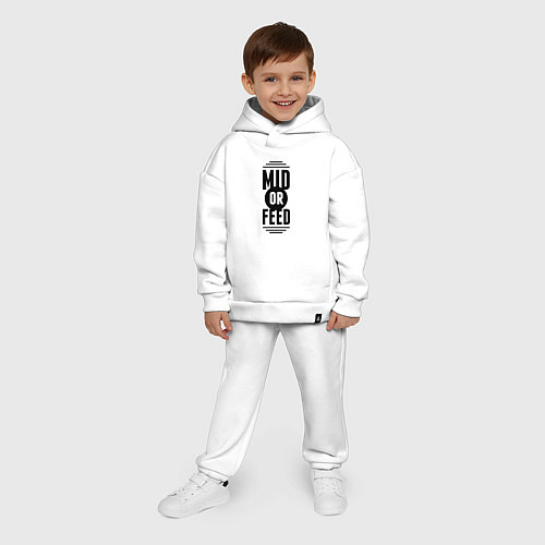 Детский костюм оверсайз Mid or feed / Белый – фото 4