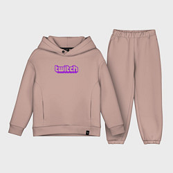 Детский костюм оверсайз Twitch Logo, цвет: пыльно-розовый