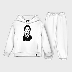 Детский костюм оверсайз Wednesday Addams, цвет: белый