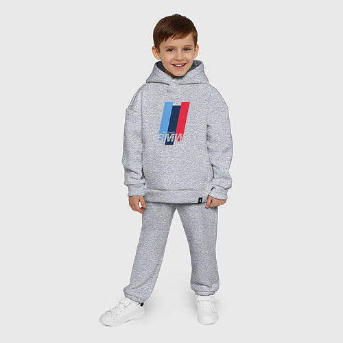 Детский костюм оверсайз BMW motosport / Меланж – фото 4