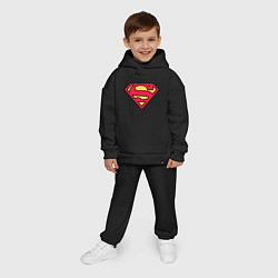 Детский костюм оверсайз Superman logo, цвет: черный — фото 2