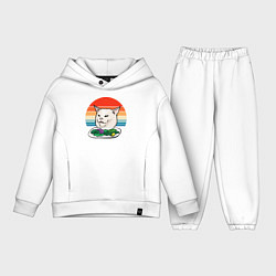 Детский костюм оверсайз Woman yelling at a cat, цвет: белый