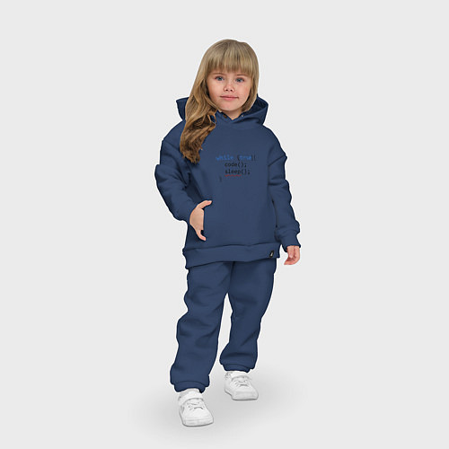 Детский костюм оверсайз Code - sleep / Тёмно-синий – фото 3
