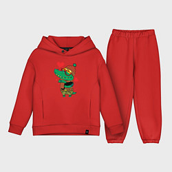 Детский костюм оверсайз Модный крокодил, цвет: красный