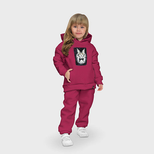 Детский костюм оверсайз Hello kittys! / Маджента – фото 3
