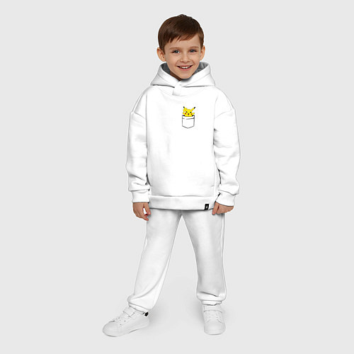 Детский костюм оверсайз Пикачу в кармане / Белый – фото 4