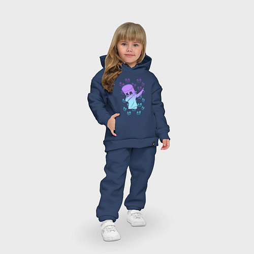 Детский костюм оверсайз Fortnite,Marshmello / Тёмно-синий – фото 3