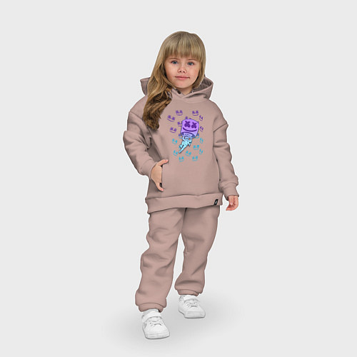 Детский костюм оверсайз Fortnite,Marshmello / Пыльно-розовый – фото 3