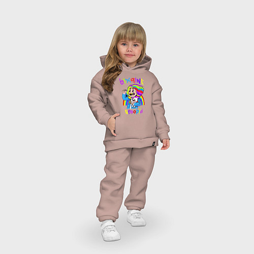 Детский костюм оверсайз 6IX9INE / Пыльно-розовый – фото 3