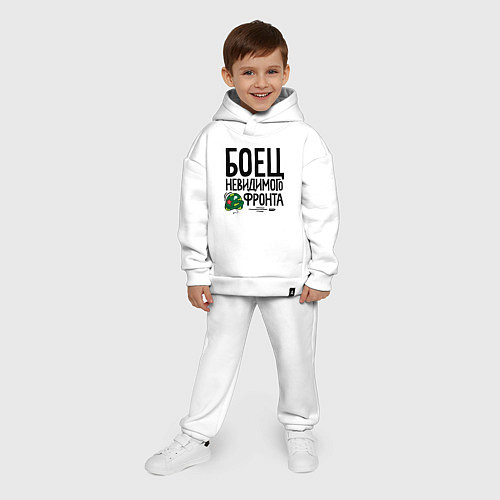 Детский костюм оверсайз Боец невидимого фронта / Белый – фото 4