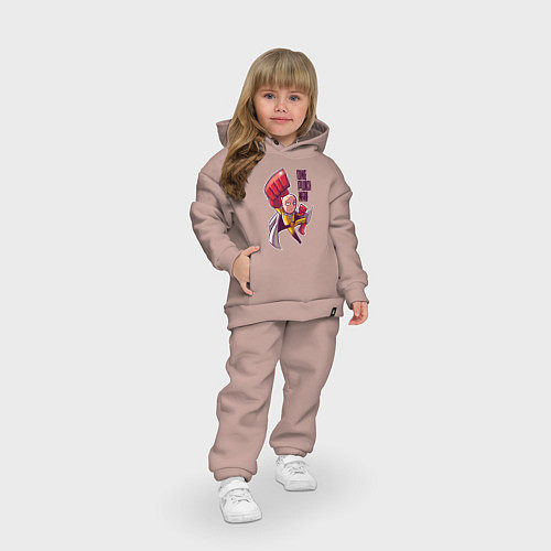 Детский костюм оверсайз С одного удара / Пыльно-розовый – фото 3