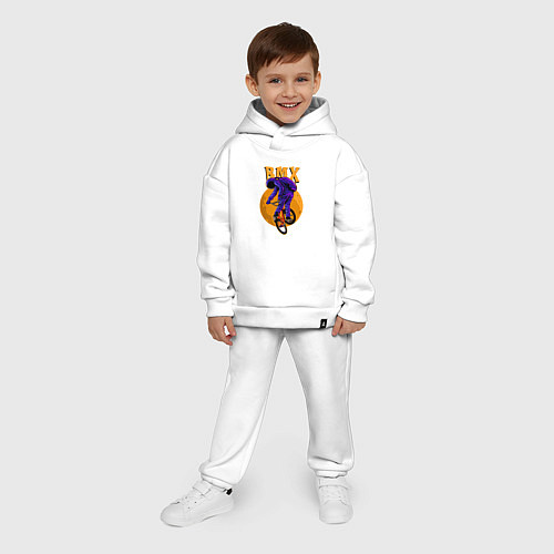 Детский костюм оверсайз BMX - moon - space / Белый – фото 4