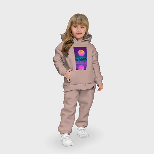 Детский костюм оверсайз Vaporwave EASTHETIC 99 / Пыльно-розовый – фото 3