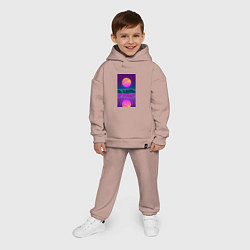 Детский костюм оверсайз Vaporwave EASTHETIC 99, цвет: пыльно-розовый — фото 2
