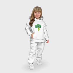 Детский костюм оверсайз Симпатичный брокколи, цвет: белый — фото 2